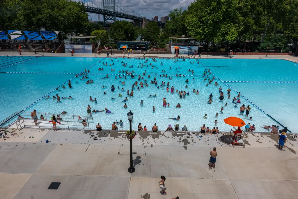 swimming pool full of people